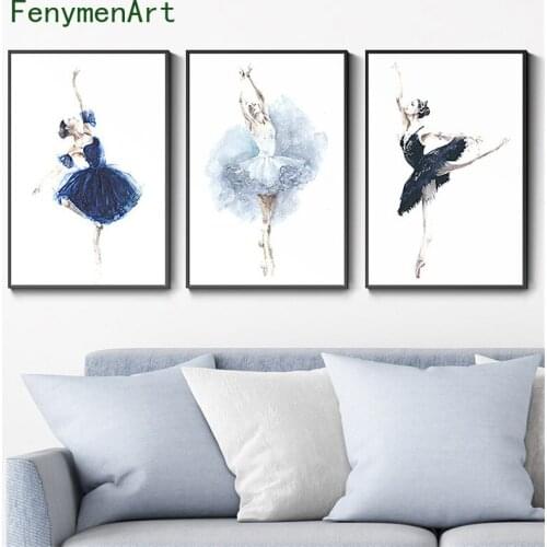 Ballet Girl Wall Posters and Prints Dancing Woman Decorative Pictures Nordic Ballet Art Canvas Painting For Living Room Bedroom