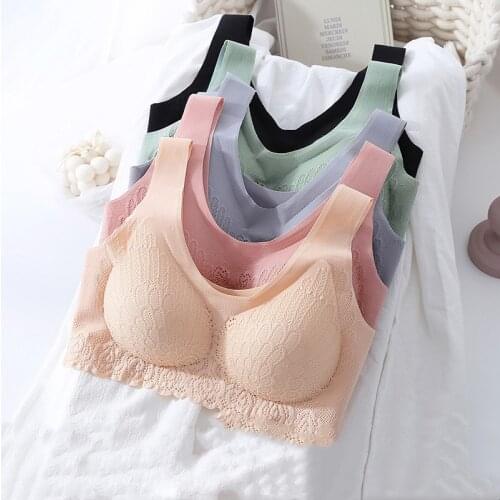 New Women Push Up Underwear Shock-proof Pad Latex Seamless Bra Cooling Gathers Female Intimate Fashion Soft Comfortable Bralette
