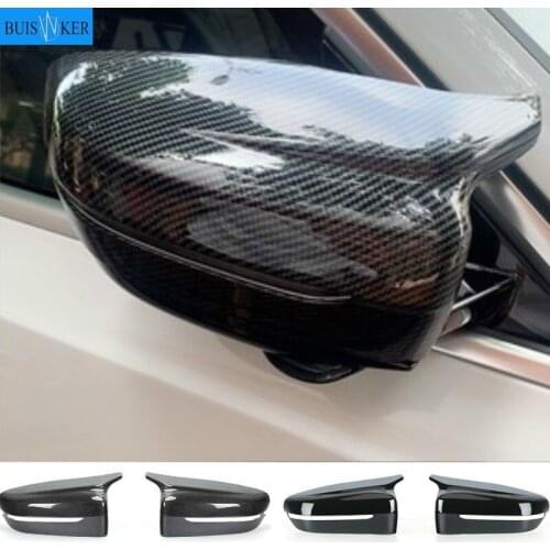 A Pair Carbon Fiber Car Rearview Mirror Cap Cover Trim For BMW 5 7 Series G30 G38 G11 G12 2017-2020 Car Styling Accessories
