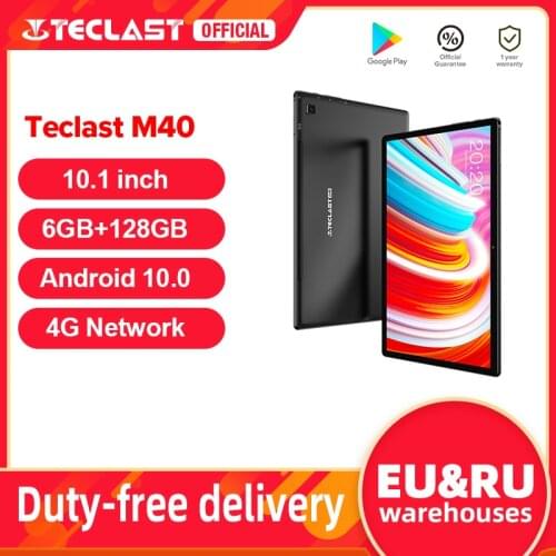 Teclast M40 Android 10 Tablet 1920x1200 10.1 inch 4G Network 6GB RAM 128GB ROM UNISOC T618 Octa Core Tablets PC Dual Wifi Type-C