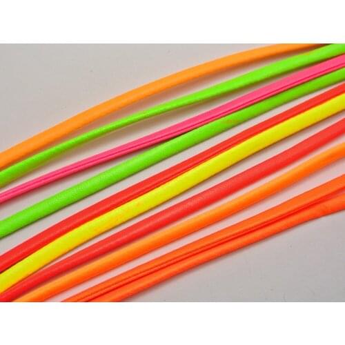 12 Meters Mixed Neon Color Flat Soft Synthetic Leather Jewelry Cord 4X2mm