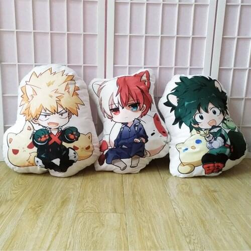 My Hero Academia pillow toy Anime Izuku Bakugou Todoroki Tsuyu Kirishima Eijiro stuffed doll double sided case 50cm