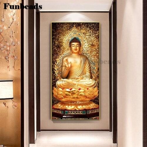 Religious Buddha Icon Diamond Painting Cross Stitch Portrait Mosaic Diamond Embroidery Square Round Rhinestone Embroidery FF4255