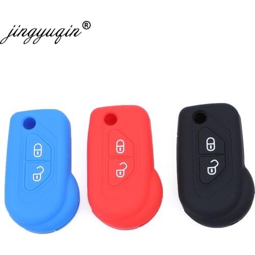 Jingyuqin 30pcs/lot Rubber Skin Key Case for Citroen DS3 peugeot Silicone Flip Key Cover Protector Holder