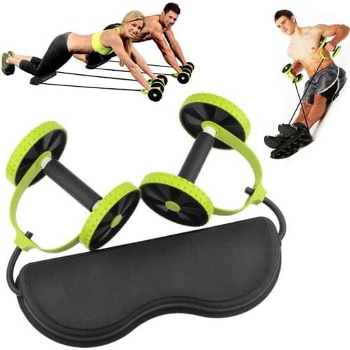 Abdominal Double Wheel Ab Roller Home Gym Muscle Waist Arm Exercise Fitness Equipment Pull Rope Resistance Bands Slimming Device