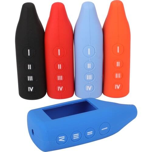 Kutery 4 Buttons Remote Silicone Case Two Way Car Alarm lcd 2015 Case Key Chain Cover For M5/6/9 Scher-khan Magicar 5