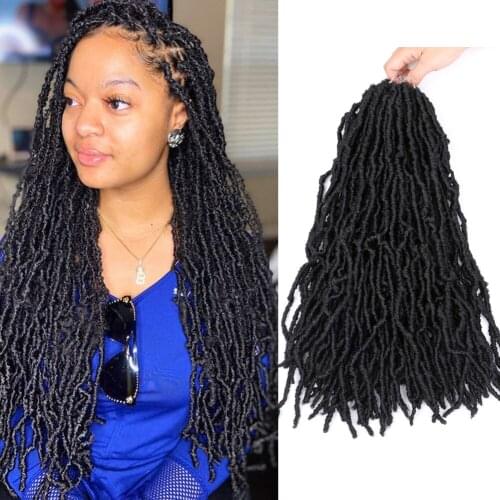 18" Synthetic Soft Locs Crochet Hair Dreadlocks Extension Black Goddess Locs Crochet Braids New Faux Locs Braiding Hair