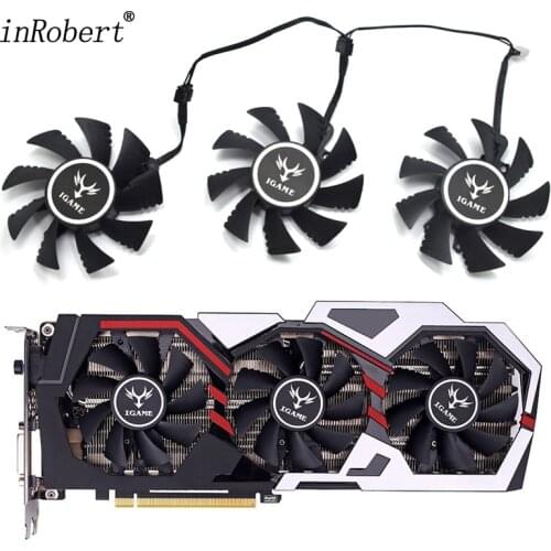 75mm iGame GTX 1060 6GB Cooler fan 4pin Replace for Colorful iGame GeForce GTX 1070Ti GTX 1080 GTX 1050 Video card