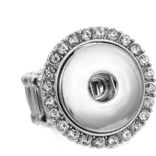 Vintage DIY elastic 4 colors snaps ring fit 18mm metal snap buttons womens fashion jewelry Mens ring one direction