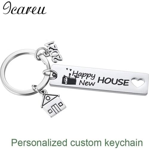 New House Costumized Keychain Women Stainless Steel Keyring Car Customized Gifts Idea Personalized Key Ring