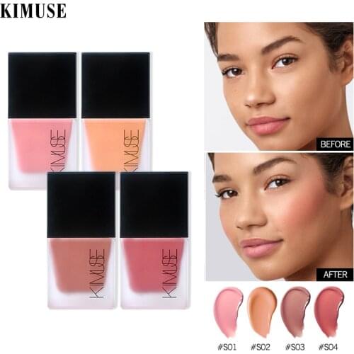 Liquid Blush Cosmetics Blusher Gel Creamy Rouge 4 Color Long Lasting Natural Cheek Blush Face Contour Makeup Peach Korean Makeup
