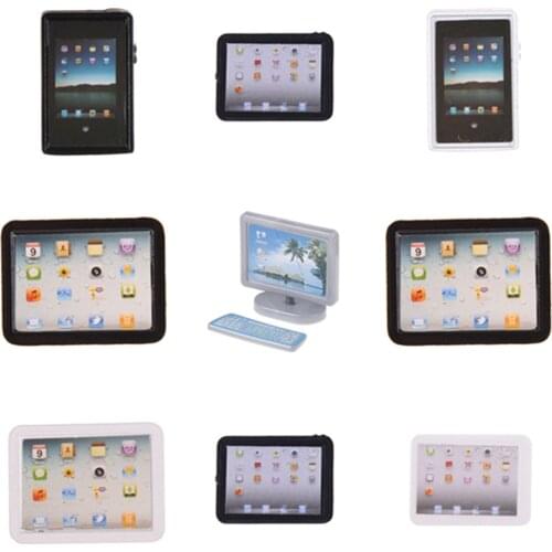 1/12 Dollhouse Miniature Accessories Mini Computer Model Simulation Tablet PC Toys Doll House Decoration Furniture Toys