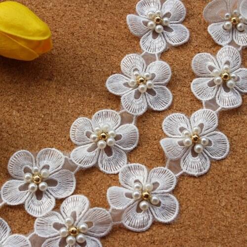 18pieces/lot Exquisite high quality embroidery water soluble flowers handmade beaded clothing accessories cloth lace DIY