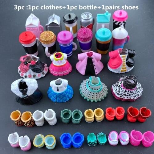 3pc original LOLs doll clothes, bottles, shoes accessories for LOLs accessories hot sale
