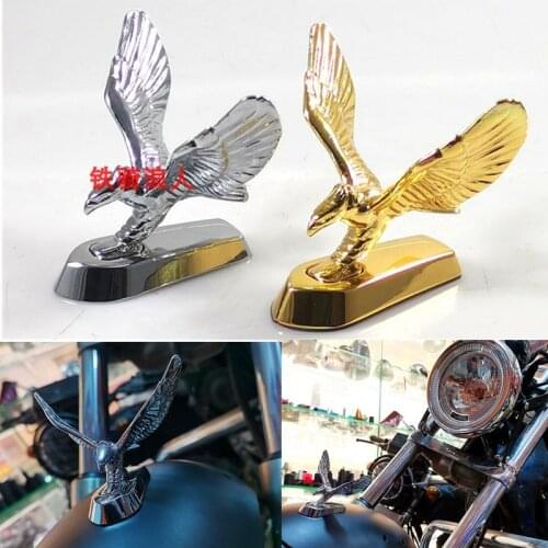 3D Emblem eagle moto front fender sticker motorbike decorations metal flying accessories chrome gold silver motorcycle decal