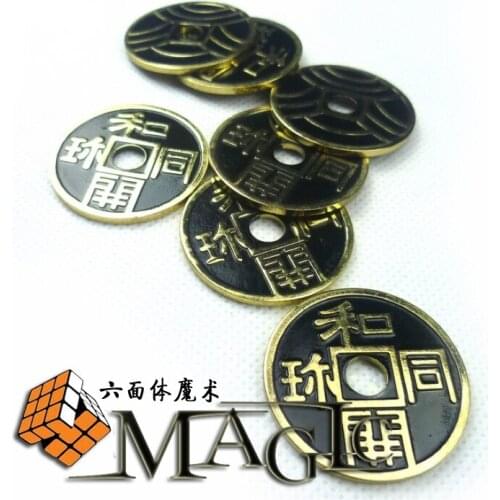 5pcs japanese chinese coins morgan coin size / close-up stage street floating magic tricks products toys