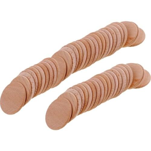 50 Pieces Natural Round Unfinished Wood Round Circle Discs Embellishments for DIY Art Crafts Hobbies 36mm