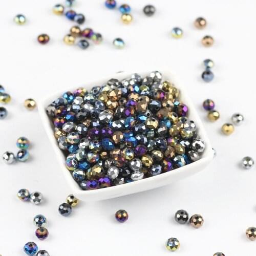 6*4mm Czech Faceted Flat Round Mixed Glass loose beads for Making Jewelry Necklace Women Diy Perles Oval Shape Crystal Beads