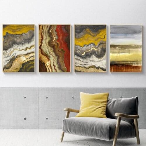 Abstract Striped Watercolor Color Block Home Mural Decorative Painting grain texture wall art canvas cuadros decoracion salon