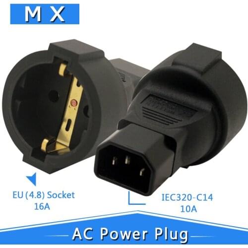 IEC 320 C14 to EU Power Outlet Adapter, AC DA EU Plug, UPS PDU Power Converter