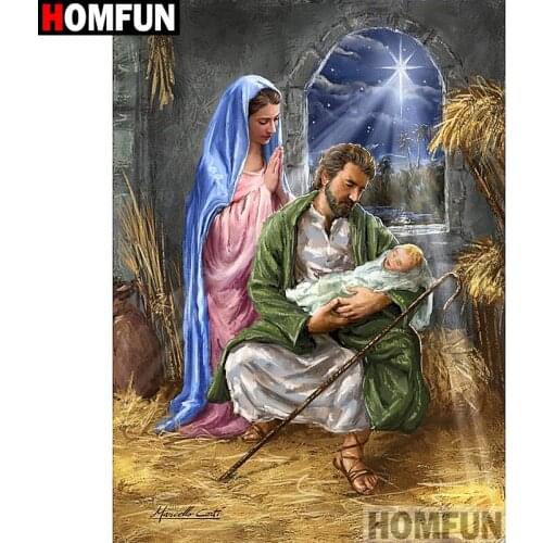 HOMFUN Full Square/Round Drill 5D DIY Diamond Painting "Religious figure" Embroidery Cross Stitch 5D Home Decor A07188