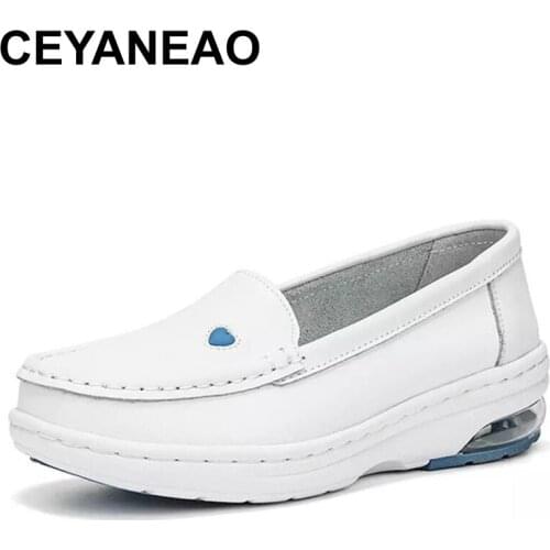 CEYANEAOWomens Flat Shoes Fashion Womens Shoes Non-slip Shock Absorption Comfortable Casual Shoes Solid Color Love White Shoes
