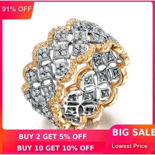 Choucong Pave set 220pcs AAAAA zircon cz Rose Gold 925 Sterling silver Engagement Wedding Band Ring for women