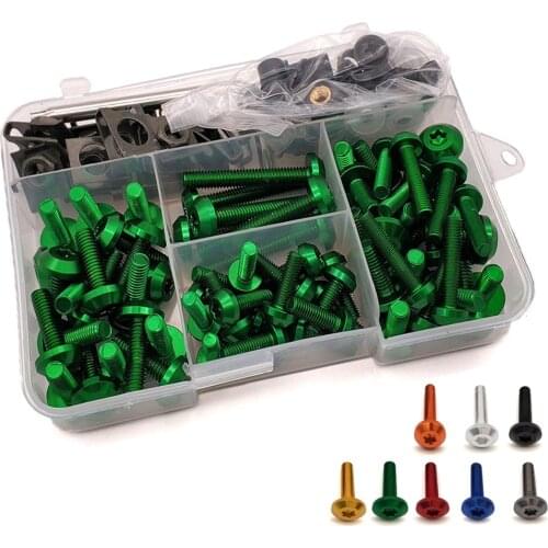 For Kawasaki Ninja 250 300R 300 250R 400R KX65 KX85 KX125 Universal Motorcycle Fairing Bolts Nuts Kit Body Fastener Clips Screw