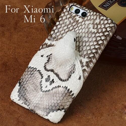 Brand genuine snake skin phone case For Xiaomi MI 6 phone back cover protective case leather phone For xiaomi redmi note 7 case