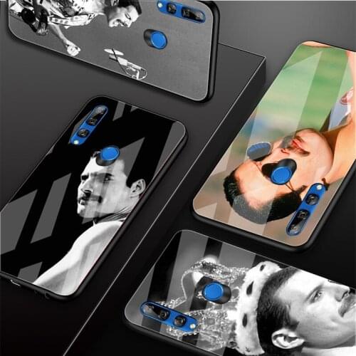 Freddie Mercury Queen band Tempered Glass Phone Case For Huawei honor 8X 9 10i 20i 20Lite 20Pro 30 Pro Cover Shell