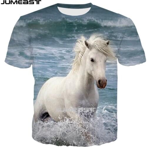 Jumeast Brand Men/Women 3D Printed T-Shirt Animal Horse Short Sleeve T Shirt Sport Pullover Tops Tees