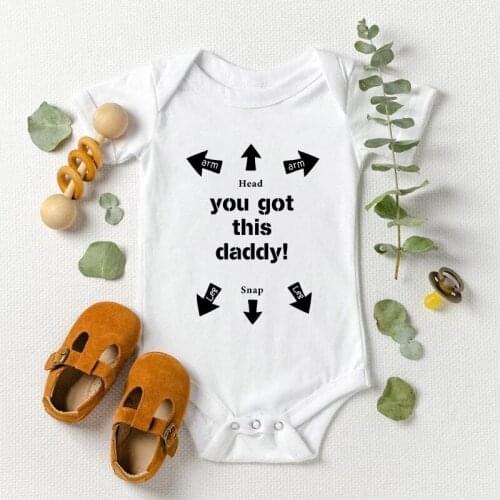 You Got This Daddy Baby Romper Newborn Infant Girls Boy Short Sleeve Funny Cool Dad Rompers Jumpsuit Outfit Father Gift