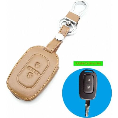 Leather Car Key FOB for Renault Duster dacia Scenic Master Megane Logan Clio Captur Keyless Case Cover Protect