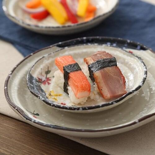LingAo Japanese family makings tableware set Sushi ceramic plate creative dish household personalized breakfast plate