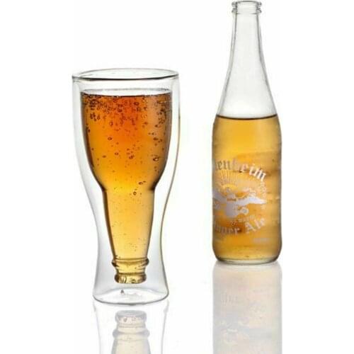 Beer Glass Creative Cup Double Wall Heat Coffee Handmade Tea Water Drinking Gift