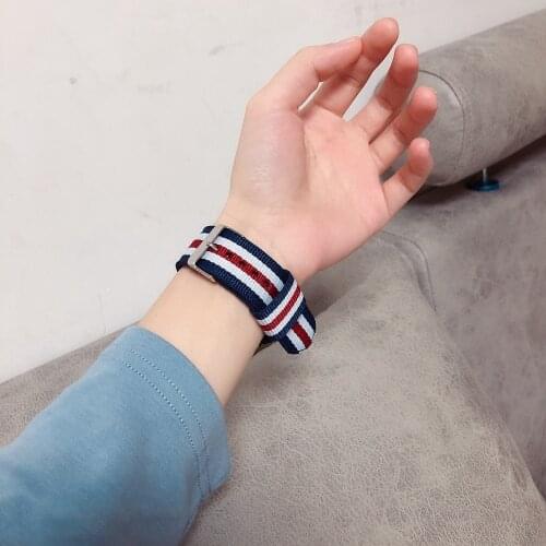 Nylon Loop for Apple Watch Band 40mm 44mm Strap series 1 2 3 4 5 6 se for iwatch 38mm 42mm