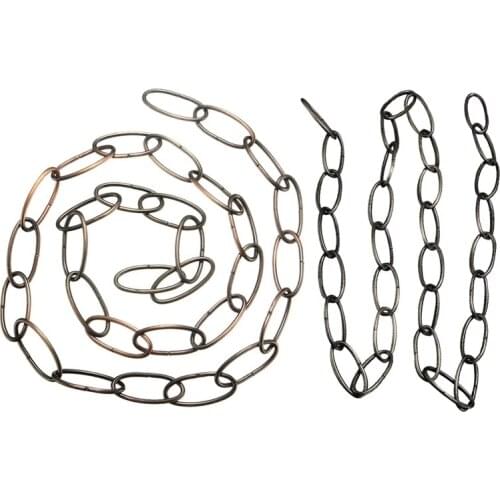 2 Pcs 1M Heavy Duty Chain for Vintage Chandelier Hanging Lamp,Red Bronze & Pearl Black