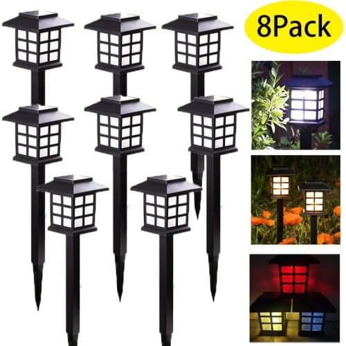 Outdoor Solar Power Lawn Lamps LED Retro Palace Lantern Ground-In Lamp Camping Garden Night Lights Pathway Courtyard Decoration
