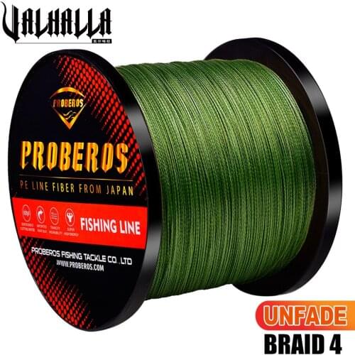 VALHALLA 4 Braided Fishing Line 2000M 4 Strands 0.1mm-0.6mm Unfade Yarn Line Weaves Fishline 6LB-100LB Floating Cord Line