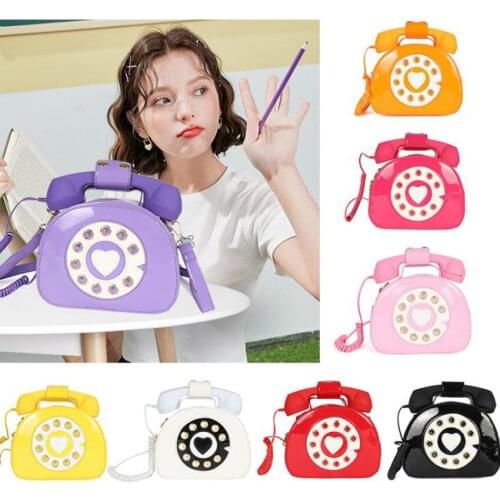 Women Design Personal Telephone Shaped Cross body Bag Mix Color