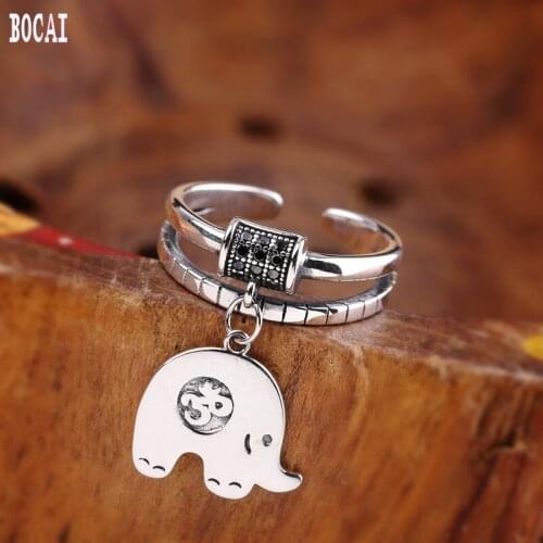 Fashion small fresh S925 sterling silver womens jewelry baby elephant ring, 2019 womans ring