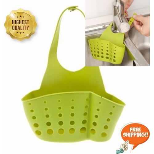 1Pc Kitchen Accessories Utensils Organizer Adjustable Snap Sink Soap Sponge Holder Kitchen Hanging Drain Basket Kitchen Gadgets