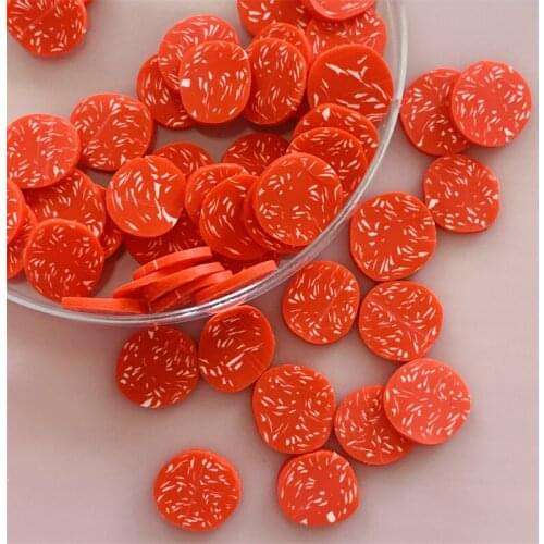 100g Red Pork BBQ Barbecue Meat Simulation Food Shape Polymer Clay Slice Colorful Sprinkles for Slimes Filling