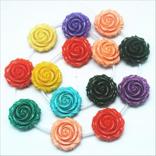 14pcs New Carving Flowers Charms Spacer Beads For DIY Jewelry Making Size 25mm Craft Designs Handmade works Good Quality