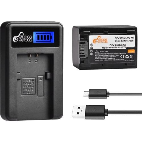 1Pcs 2500mAh NP-FV70 NP FV70 NPFV70 Batteries&LCD USB Charger for Sony NP-FV50 FV30 HDR-CX230 HDR-CX150E HDR-CX170 CX300 Z1