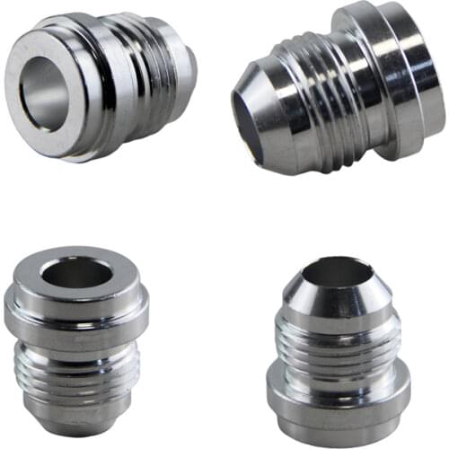 4pcs AN -8 AN8 Male Aluminium Adapter Weld Bung Nitrous Hose Fitting Tank Cell silver