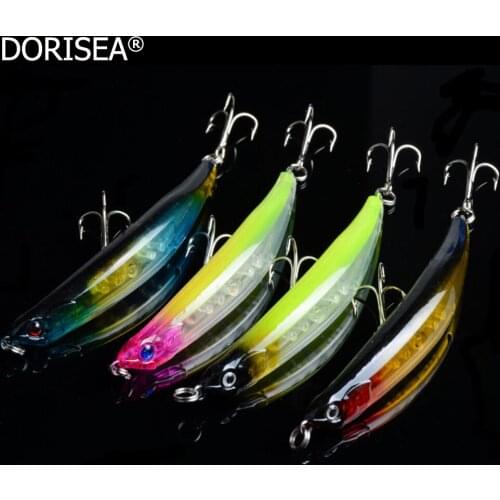 4pcs/lot 9cm 8.2g Bent Minnow Artificial Fishing Lure Hard Plastic 3D Fish Eyes Fake Lure Swimbait Fishing Baits with #6 Hooks