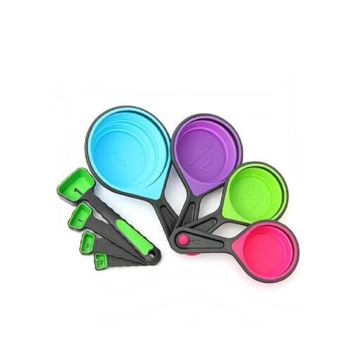 8 Pieces Silicone Foldable Measuring Cups