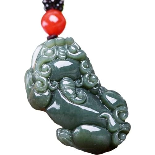 Free Shipping Men Pendants Necklaces Natural Green HETIAN Nephrite Jade PIXIU Pendants Bring Wealth For Women Fine Jade Jewelry