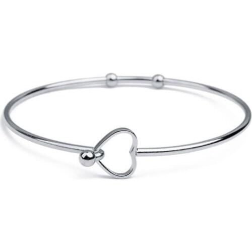 2pcs/LOT 63mm Stainless Steel Adjustable Open Cuff Men Women Bracelets Trendy Simple Bangles Wholesale